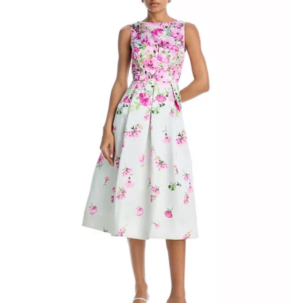 Eliza J Floral Pink Sleeveless Fit & Flare Dress size 4 NEVER WORN